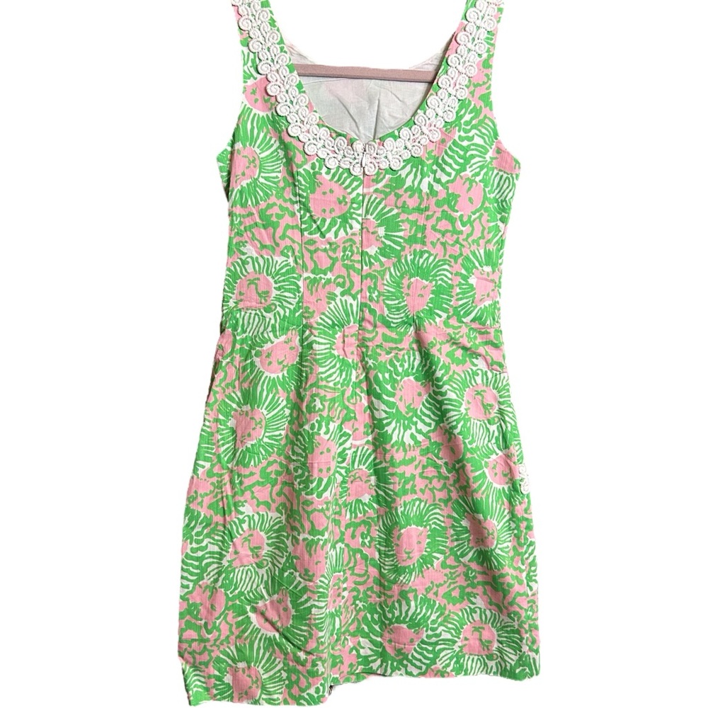 Lilly Pulitzer Sunny Side Lion Liz Shift Dress Size 00 - Picture 3 of 9